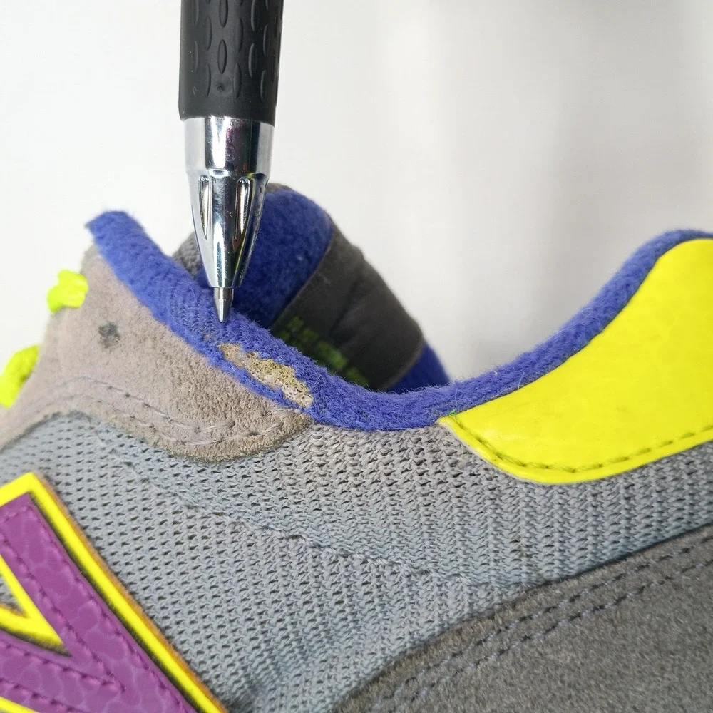 New Balance‎ 515 Kids Shoes Grey Purple Yellow Blue Sneakers WL515GP Size 5.5 US
